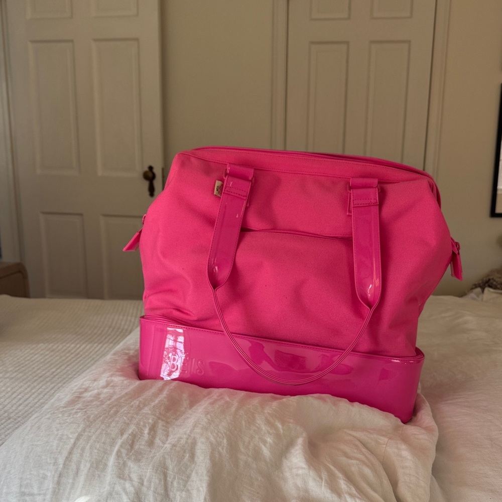BEIS limited edition Barbie pink mini weekender bag. perfect condition!